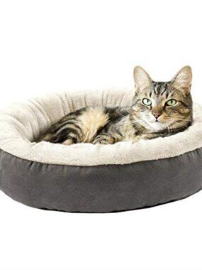 Calming Dog Bed Donut Pet Bed Washable Soft Plush Small Dog Cat Bed